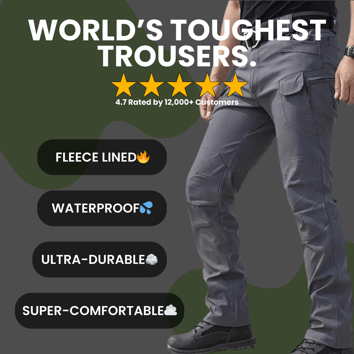 Fleece Lined Waterproof Utility Trousers | Buy 1, Get 1 Free
