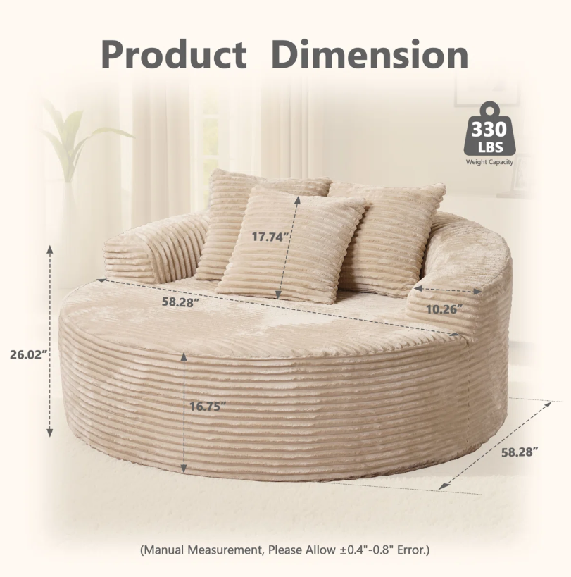 Oversized Round Foam Chair