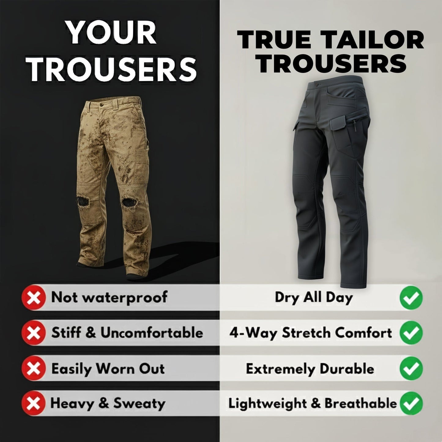 Fleece Lined Waterproof Utility Trousers | Buy 1, Get 1 Free